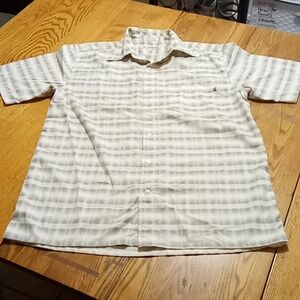7 Diamonds Mens Shirt Striped Preowned Used MEDIUM Short Sleeves Casual